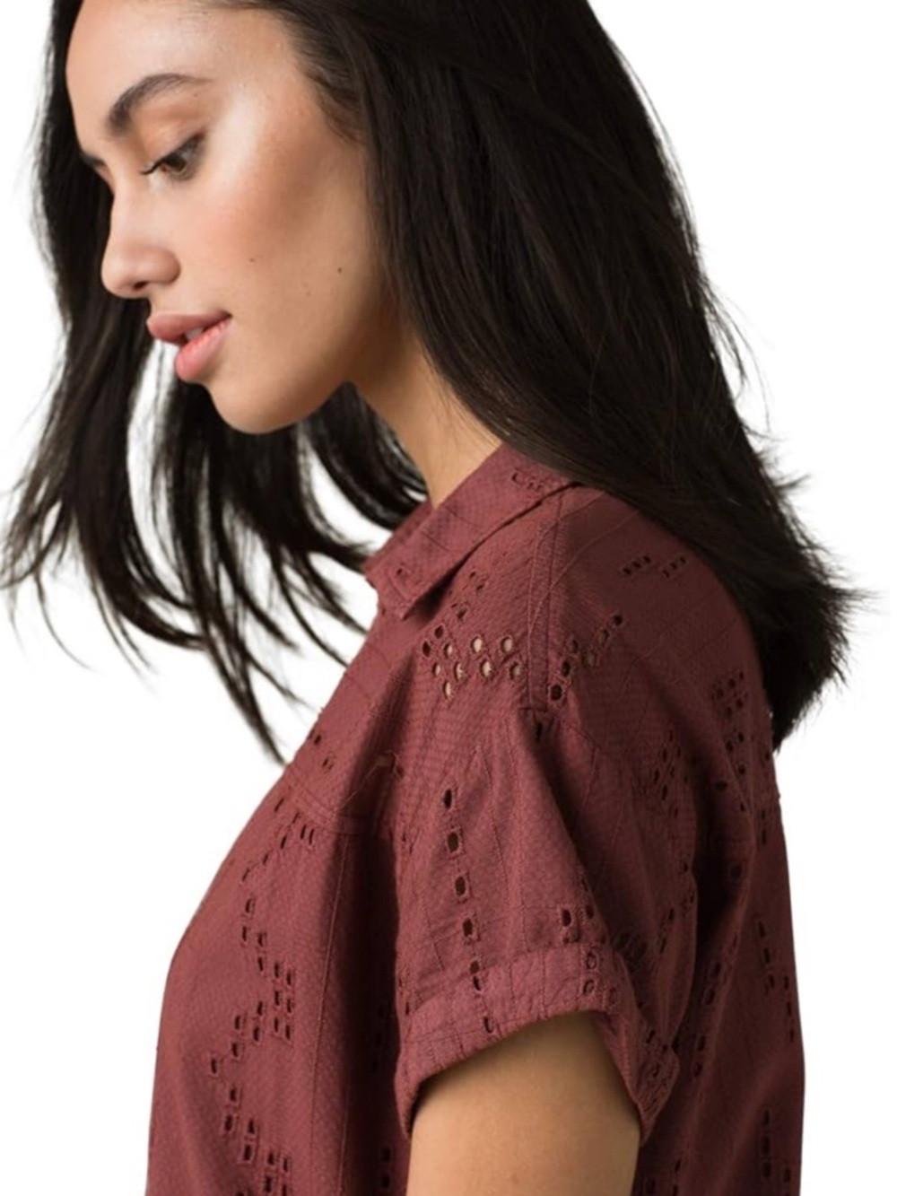 Prana Ladyland Eyelet Dress in Vino Small - Picture 3 of 11